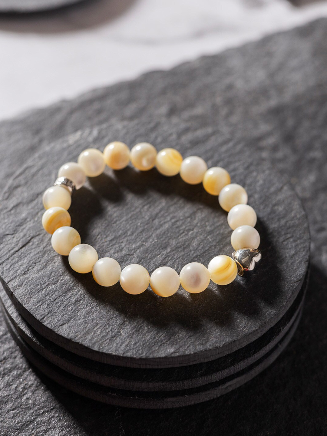 

Stone Story By Shruti Gold-Plated Sterling Silver Pearls Charm Bracelet