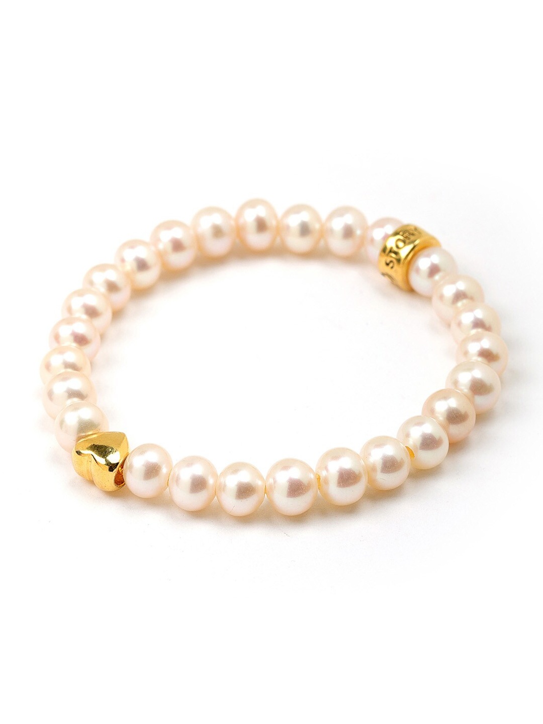 

Stone Story By Shruti Girls Sterling Silver Gold-Plated Elasticated Bracelet