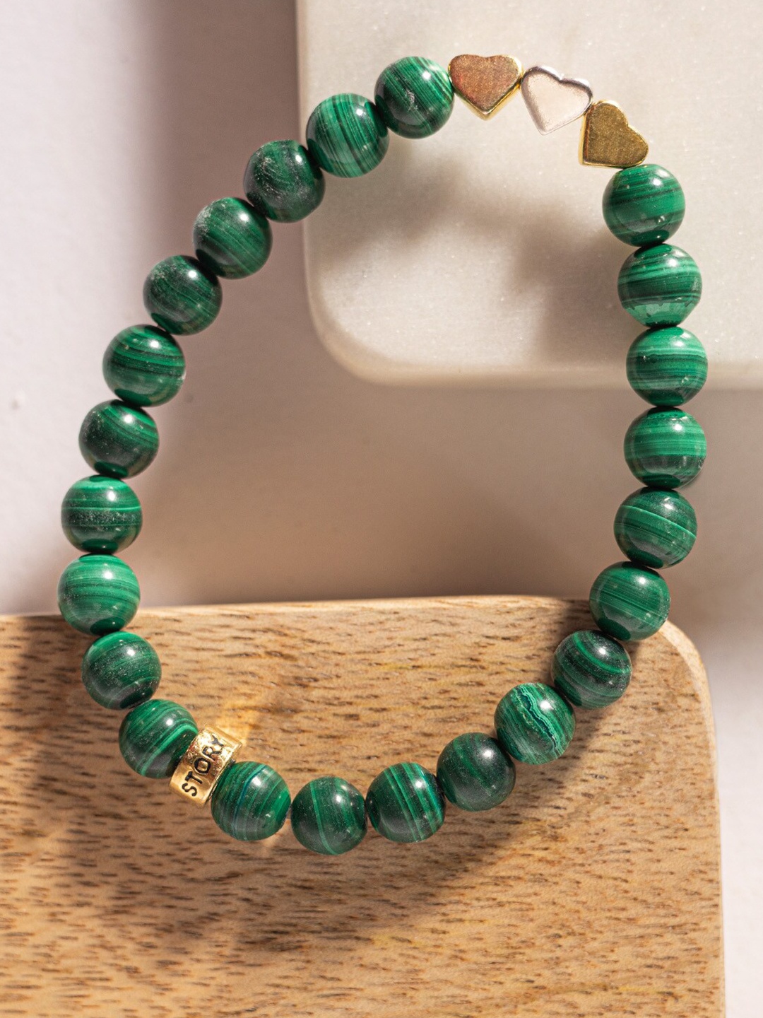 

Stone Story By Shruti Gold-Plated Sterling Silver Charm Elasticated Bracelet