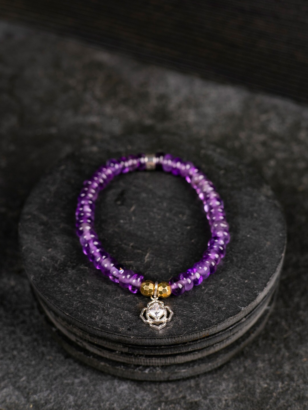 

Stone Story By Shruti Gold-Plated Beaded Charm Bracelet