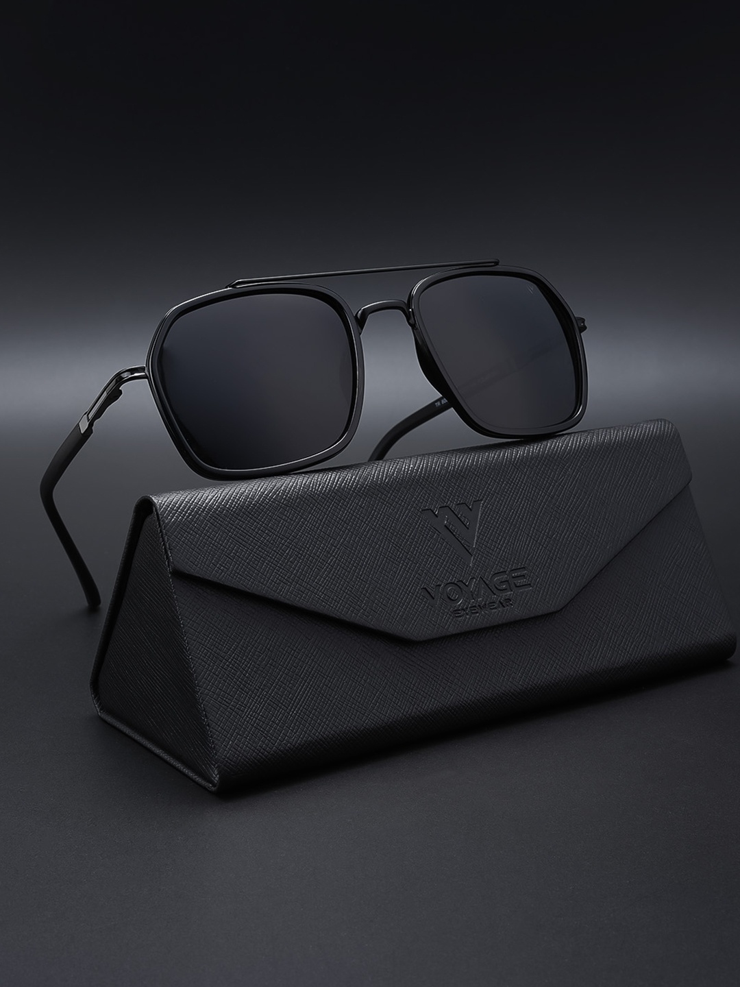 

Voyage Unisex Black Lens & Black Wayfarer Sunglasses with Polarised and UV Protected Lens