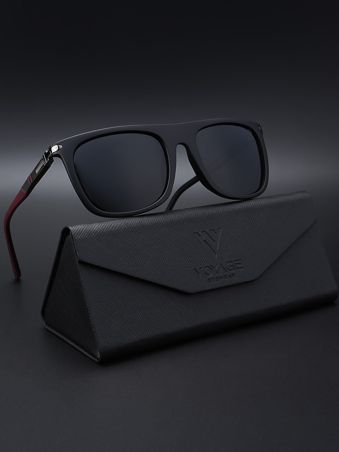 

Voyage Unisex Black Lens & Black Wayfarer Sunglasses with Polarised and UV Protected Lens