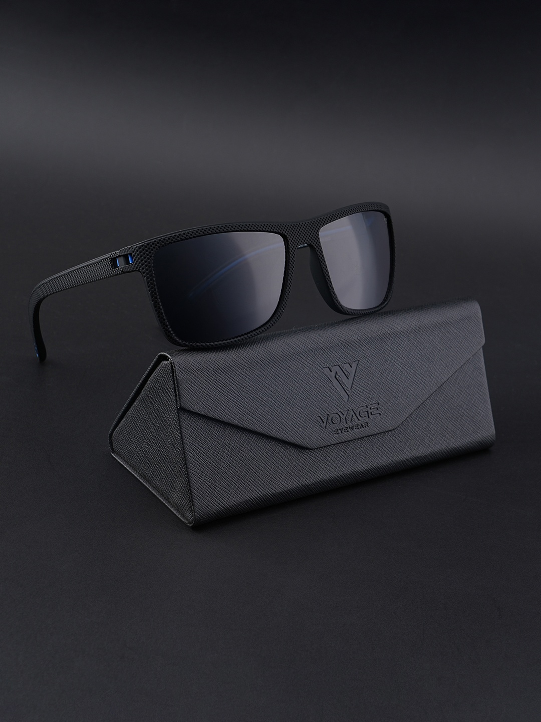 

Voyage Unisex Black Lens & Black Wayfarer Sunglasses with Polarised and UV Protected Lens