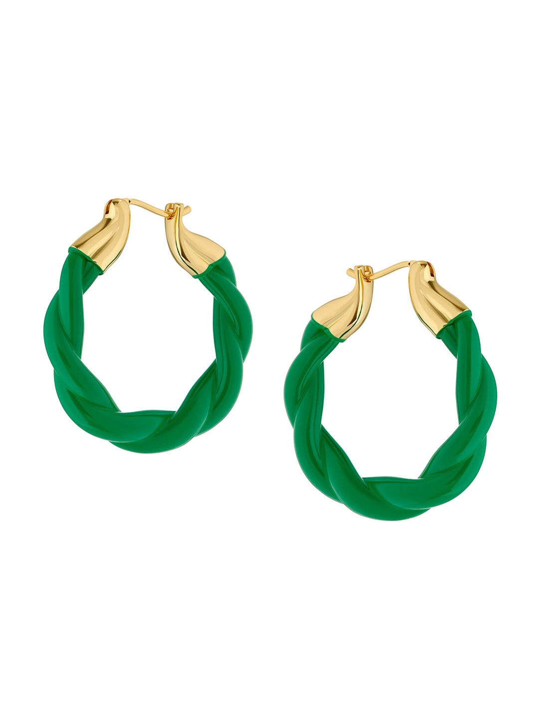 

Ted Baker Brass Twister Hoop Earrings, Green