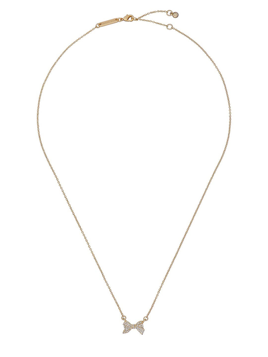 

Ted Baker Crystal Studded Bow Barsie Pendant With Chain, Gold