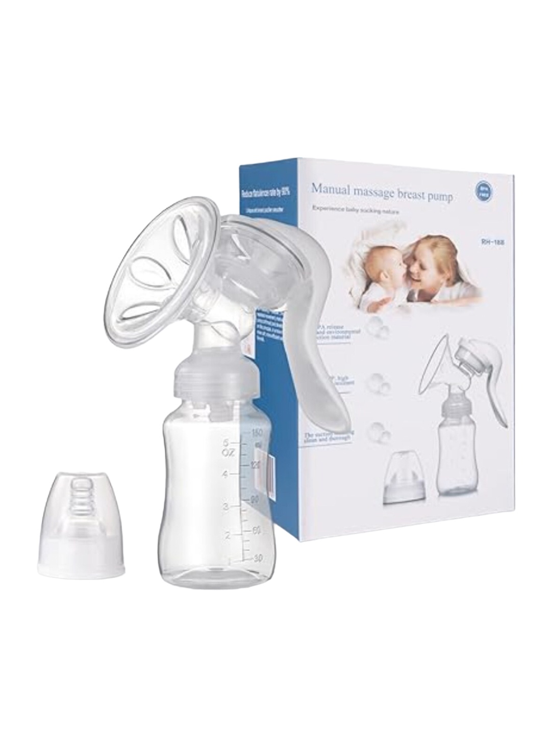 

Babymoon Manual Breast Pumps With Feeding Bottles, White