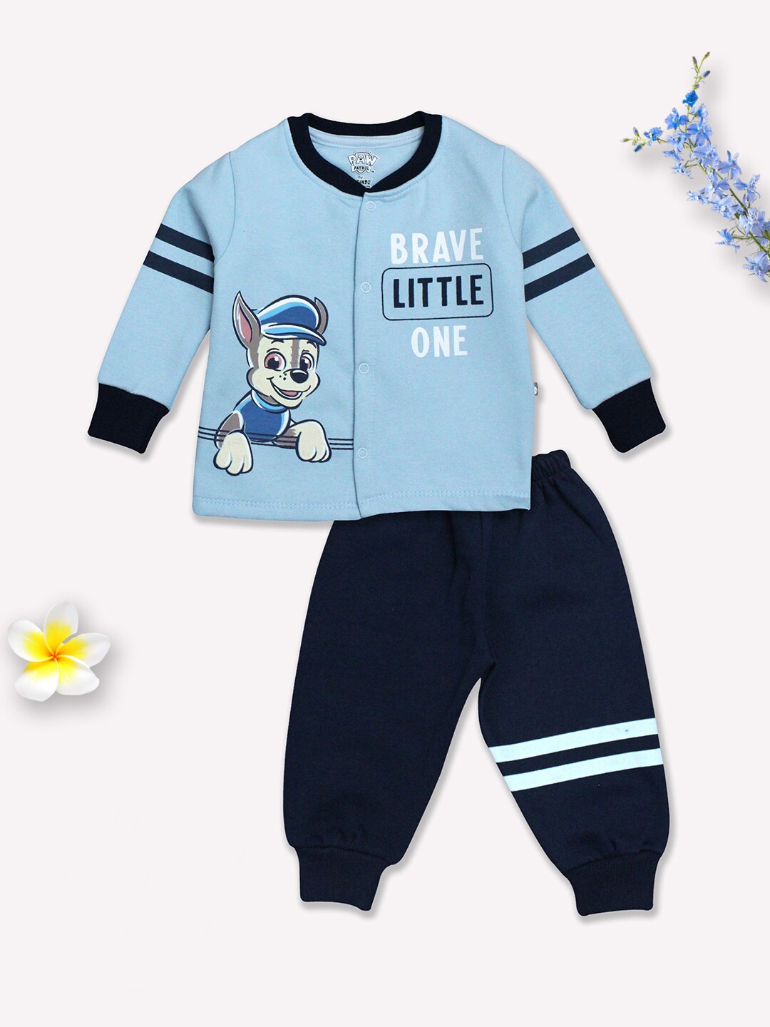 

Moms Love Boys Graphic Printed T-shirt with Trousers, Blue