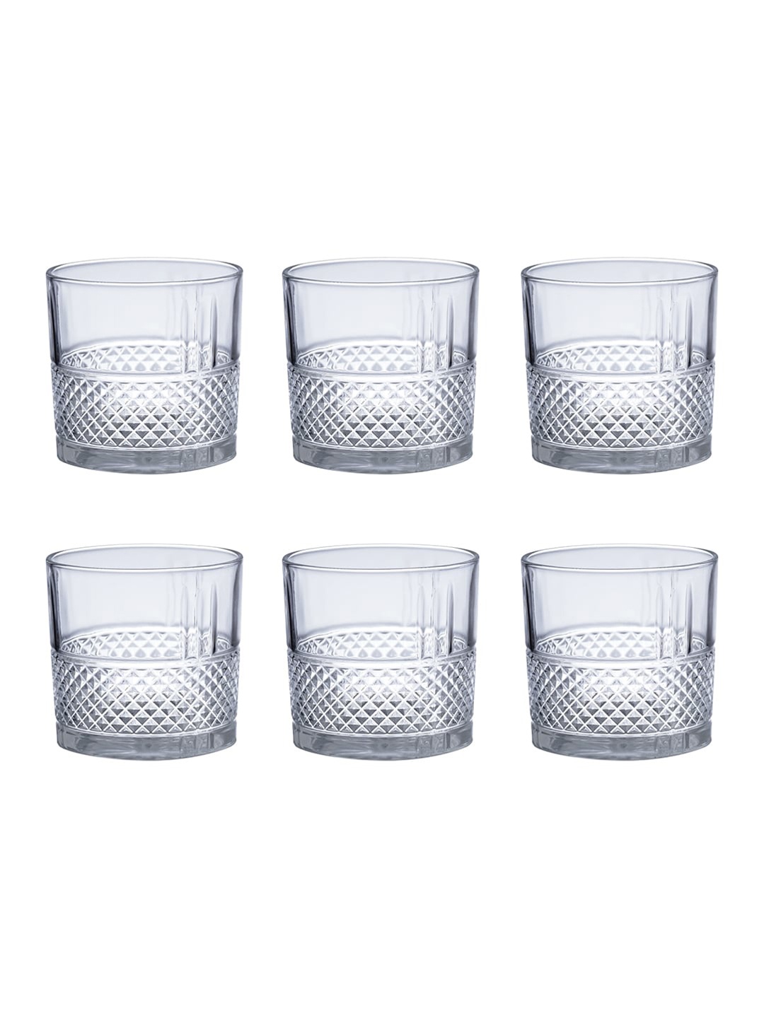 

ceradeco 8 Pieces Easy to Clean Whisky Glass with Ice Bucket & Tong, Transparent