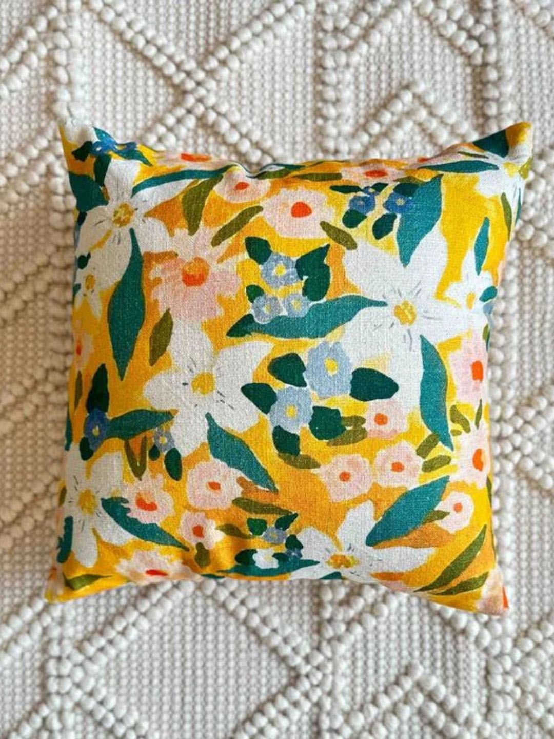 

HYPPY Yellow & Green 2 Pieces Printed Pure Cotton Cushions