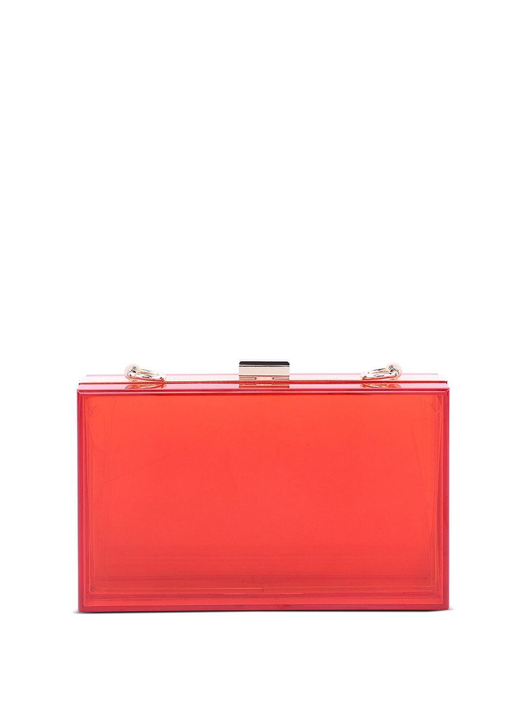 

London Rag Transparent Box Clutch, Red