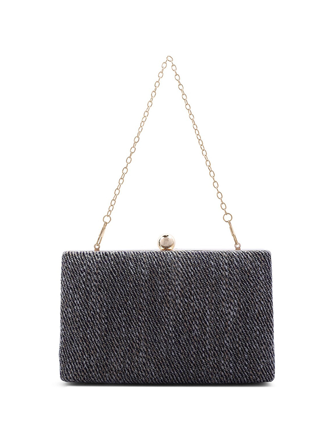 

London Rag Textured Box Clutch, Grey
