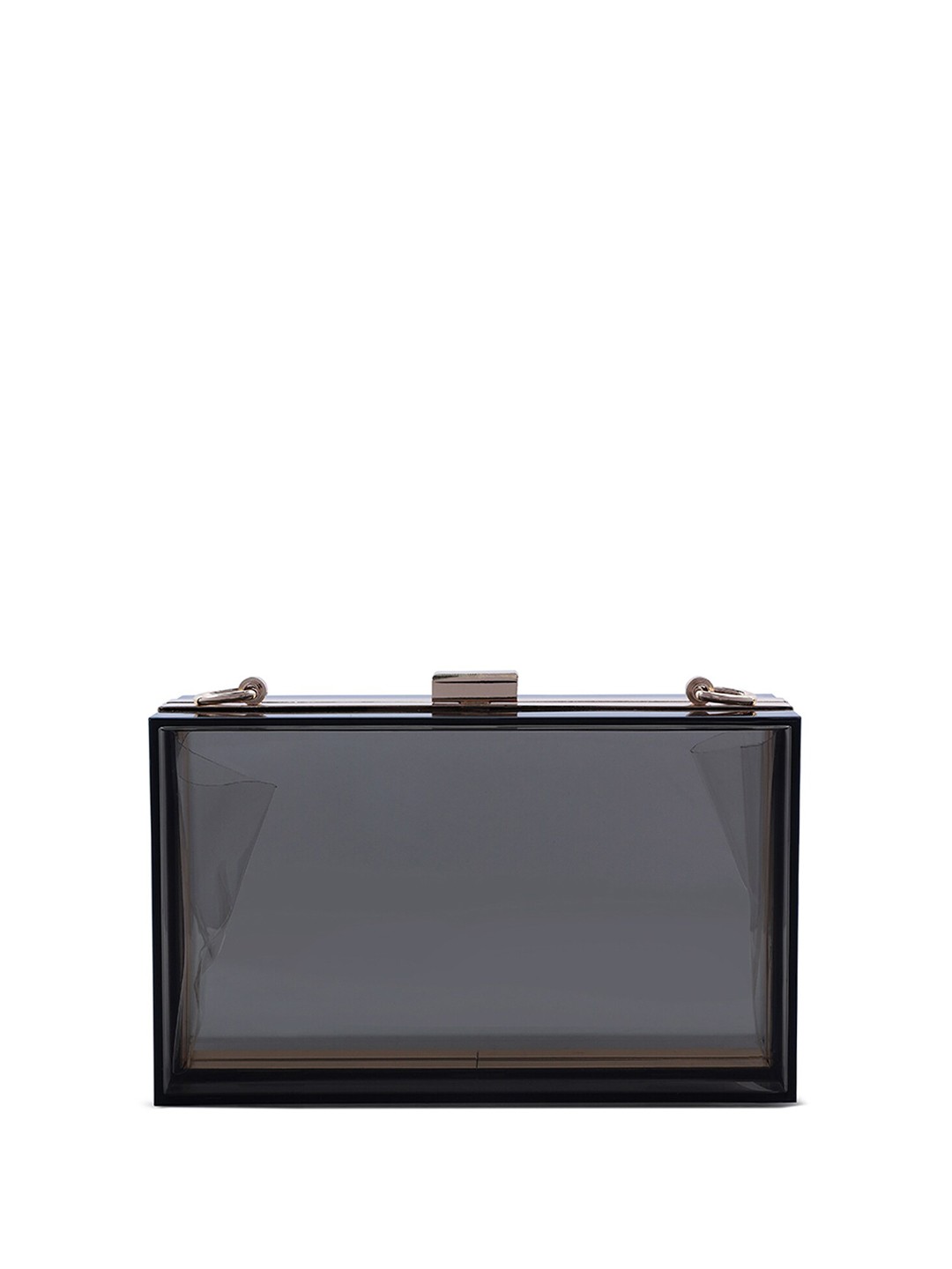 

London Rag Transparent Box Clutch, Black