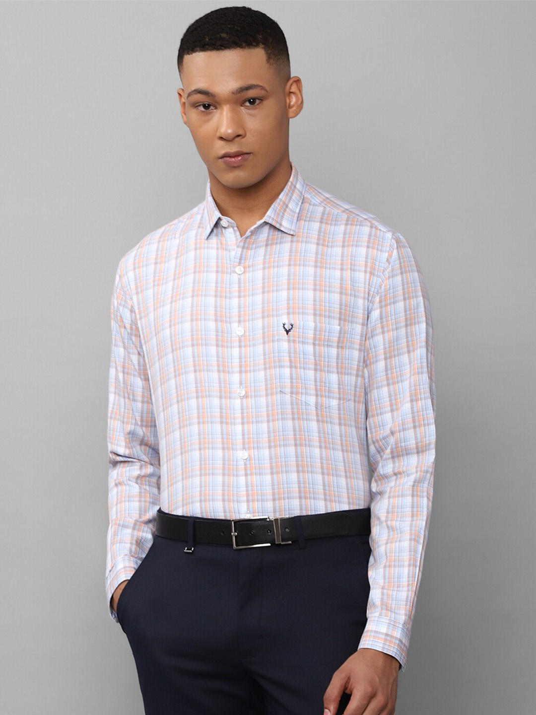 

Allen Solly Slim Fit Checked Formal Pure Cotton Shirt, White