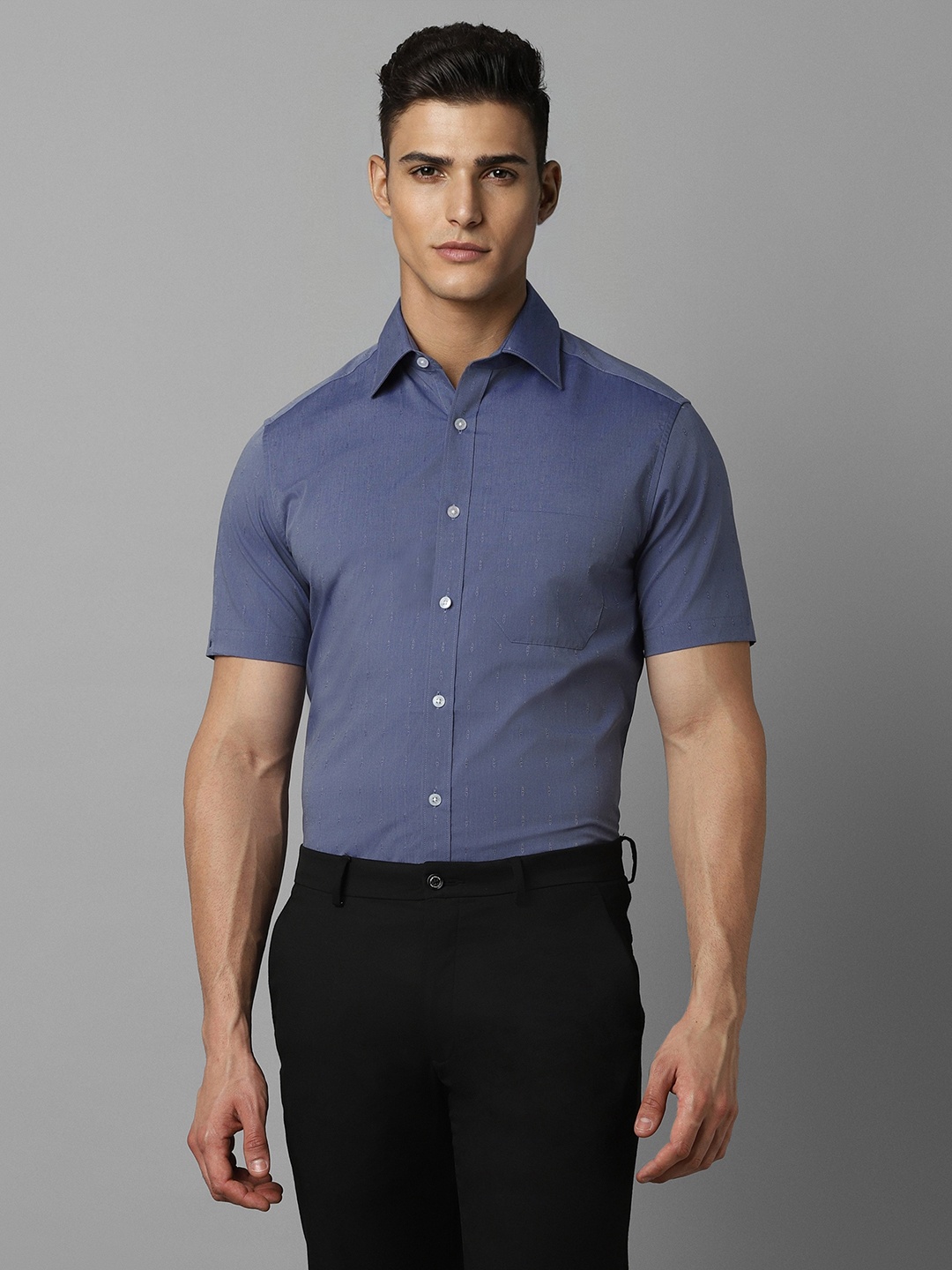 

Louis Philippe Men Blue Printed Formal Shirt