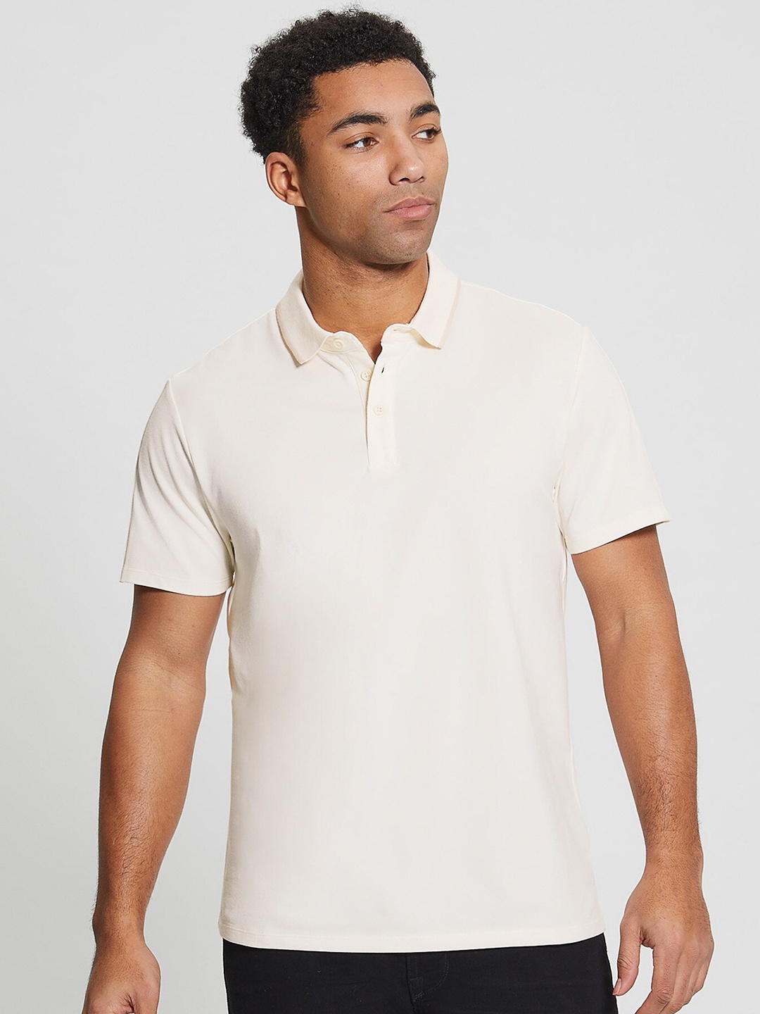 

GUESS Polo Collar T-shirt, Beige