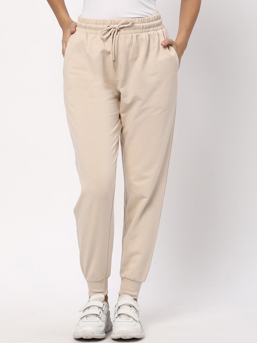 

R&B Women Regular Fit Cotton Joggers, Beige