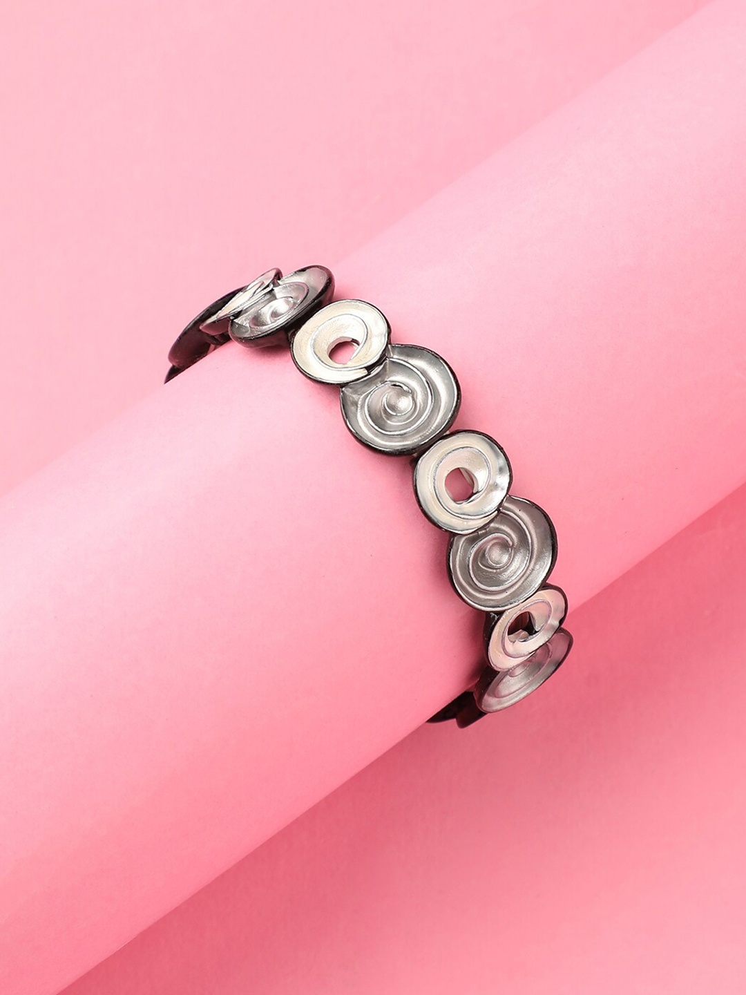 

DressBerry Silver Toned Silver-Plated Kada Bracelet, Metallic