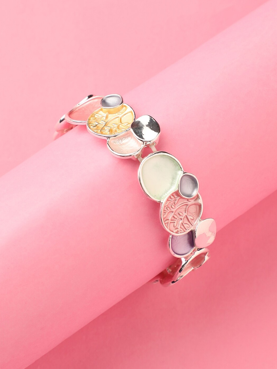 

DressBerry Silver Toned Silver-Plated Kada Bracelet