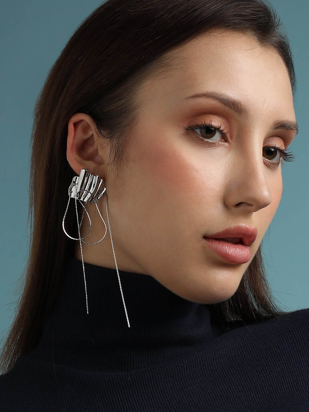 

DressBerry Silver-Toned Silver Plated Drop Earrings