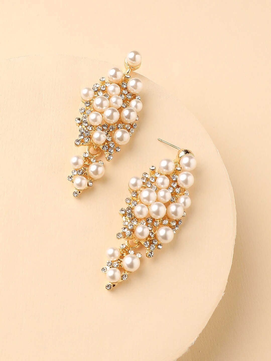 

DressBerry Gold Plated Beaded Drop Earrings