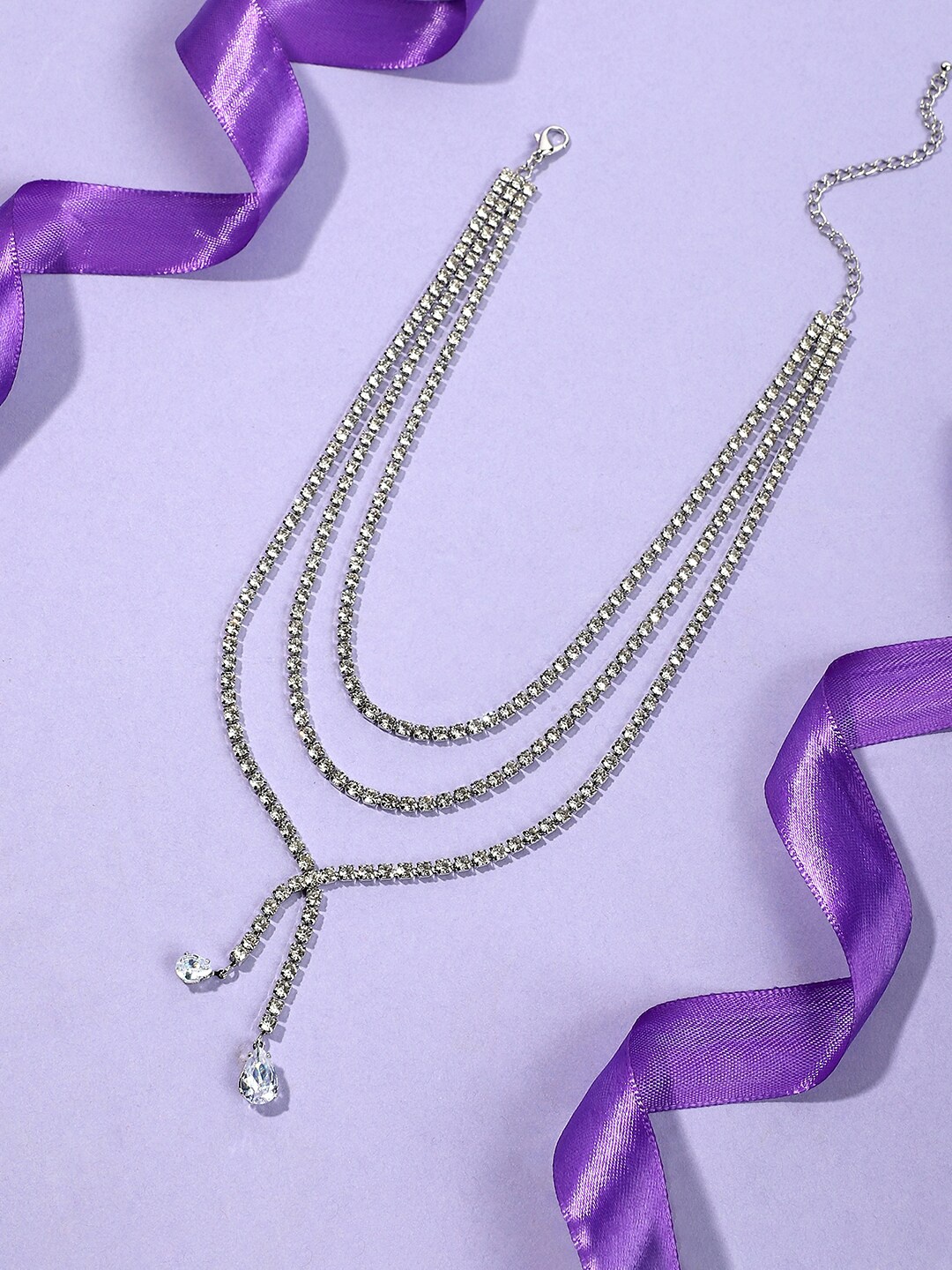 

DressBerry Silver Toned Silver Plated Layered Chain