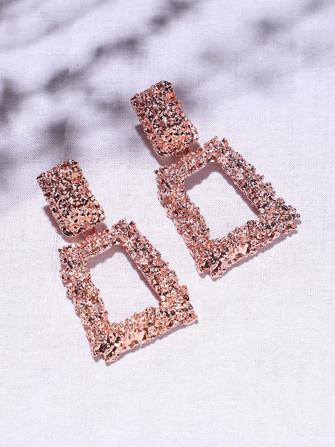 

DressBerry Rose Gold Plated Studded Drop Earrings