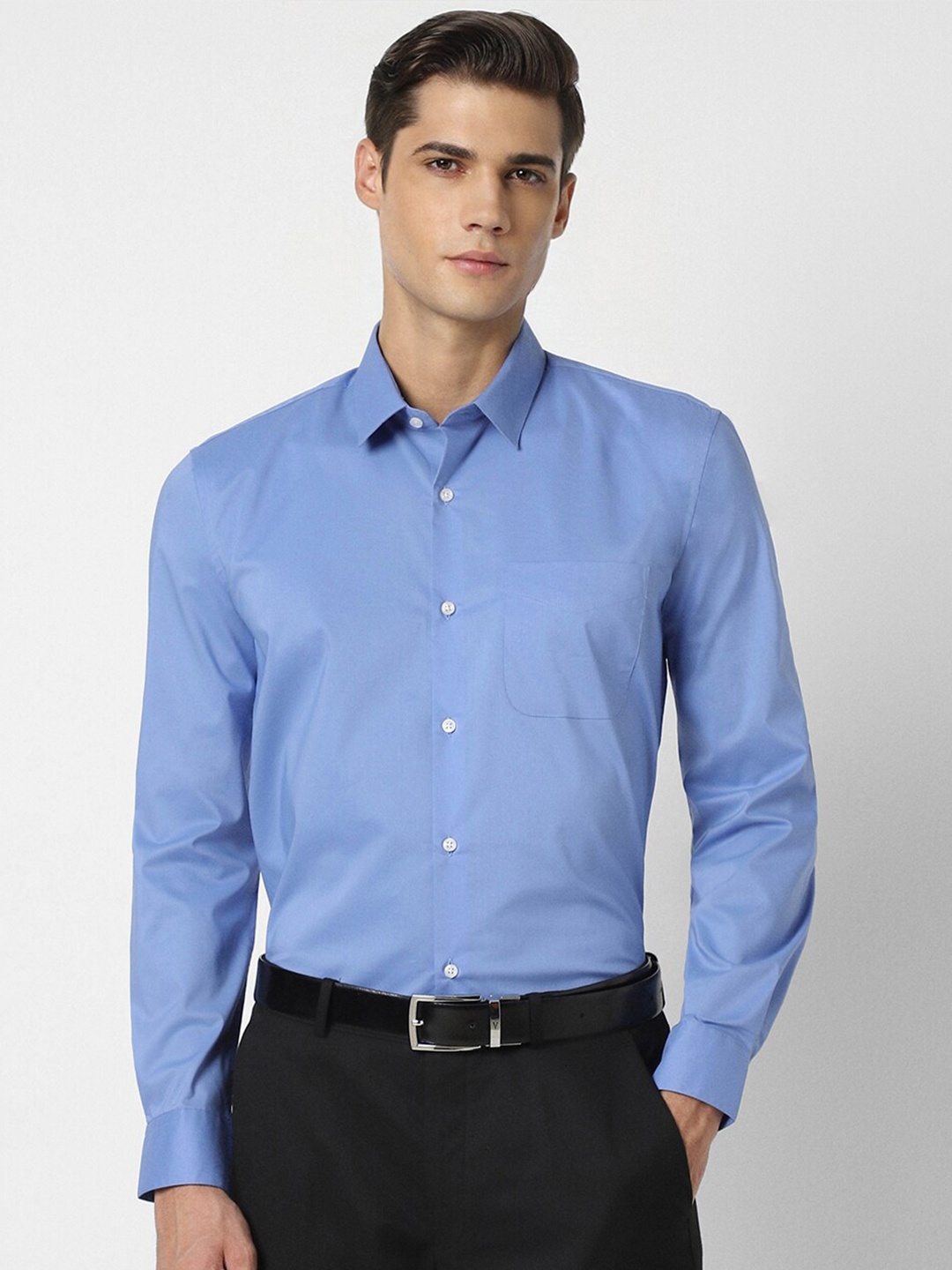 

Peter England Spread Collar Formal Shirt, Blue