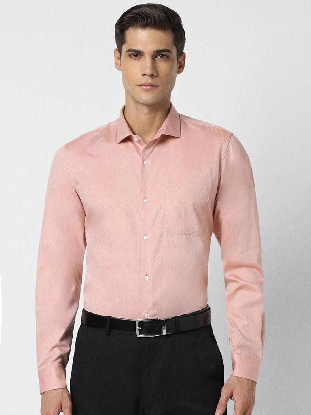 

Peter England Spread Collar Slim Fit Formal Shirt, Pink