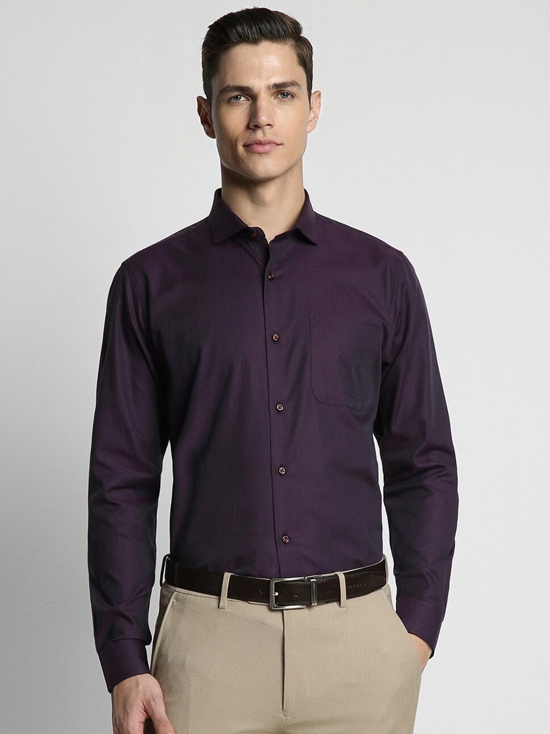 

Peter England Slim Fit Formal Shirt, Purple