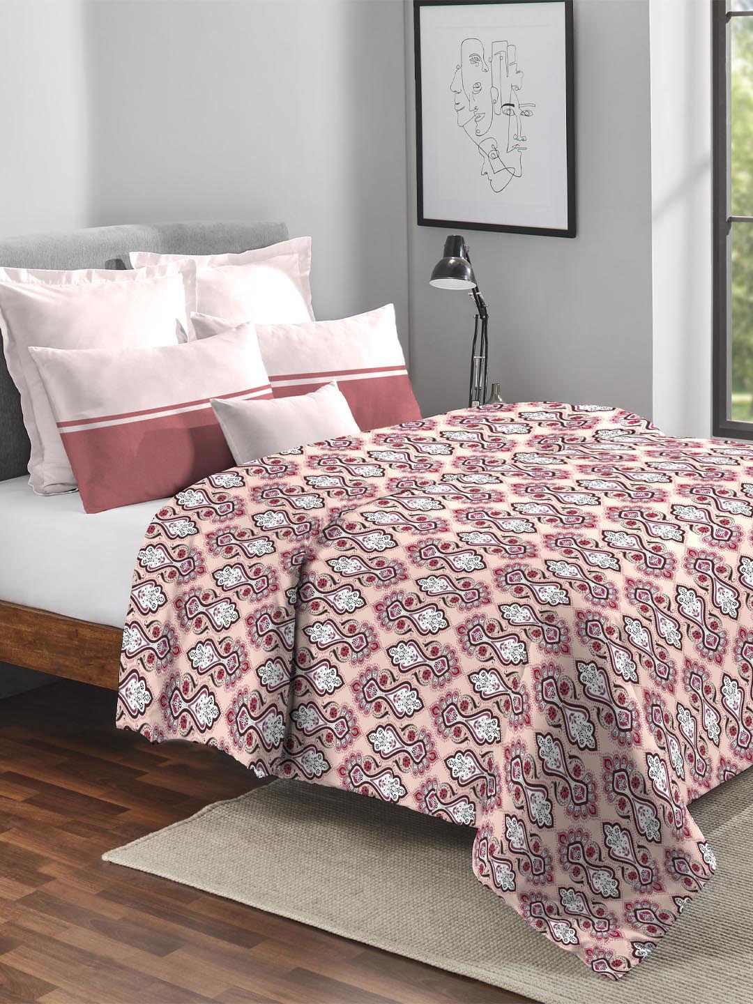 

MYTRIDENT Urban Comfort Pink Ethnic Motifs Cotton AC Room 120 GSM Double Bed Comforter