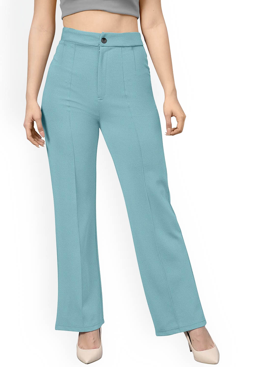 

BAESD Women Mid Rise Parallel Trousers, Green