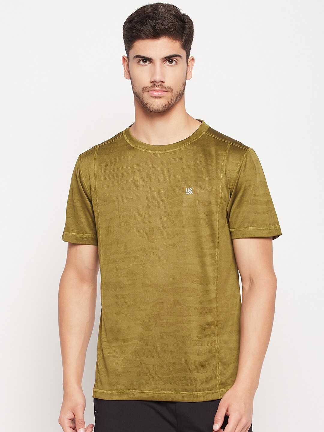 

URKNIT Round Neck Cotton T-shirt, Olive