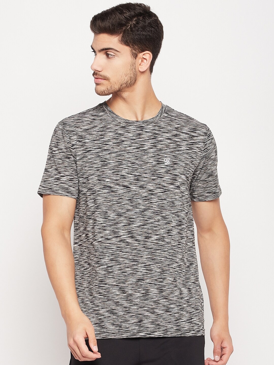 

URKNIT Typography Printed Round Neck Cotton T-shirt, Black