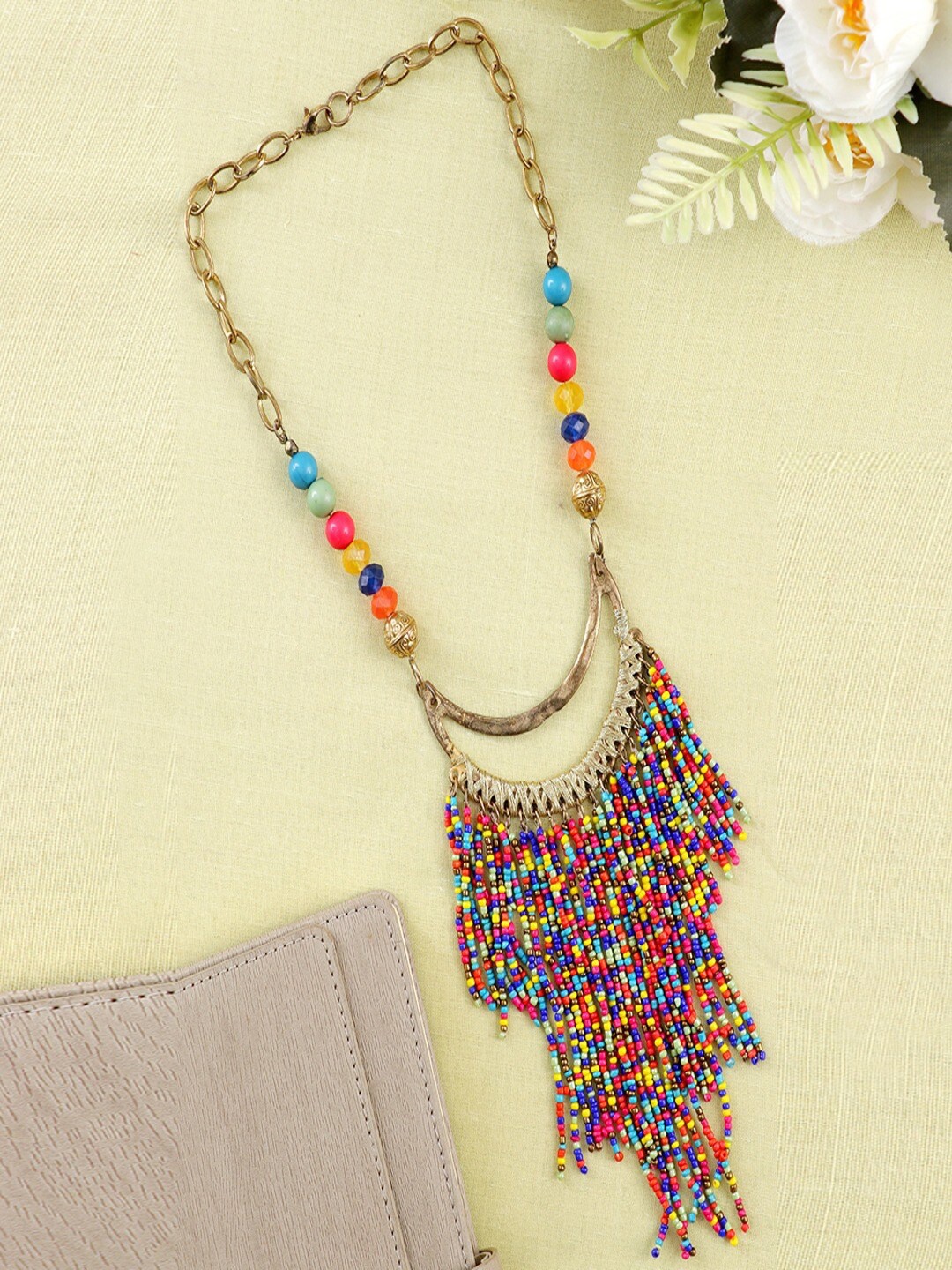 

UNIVERSITY TRENDZ Gold-Plated Artificial Beads Studded Necklace
