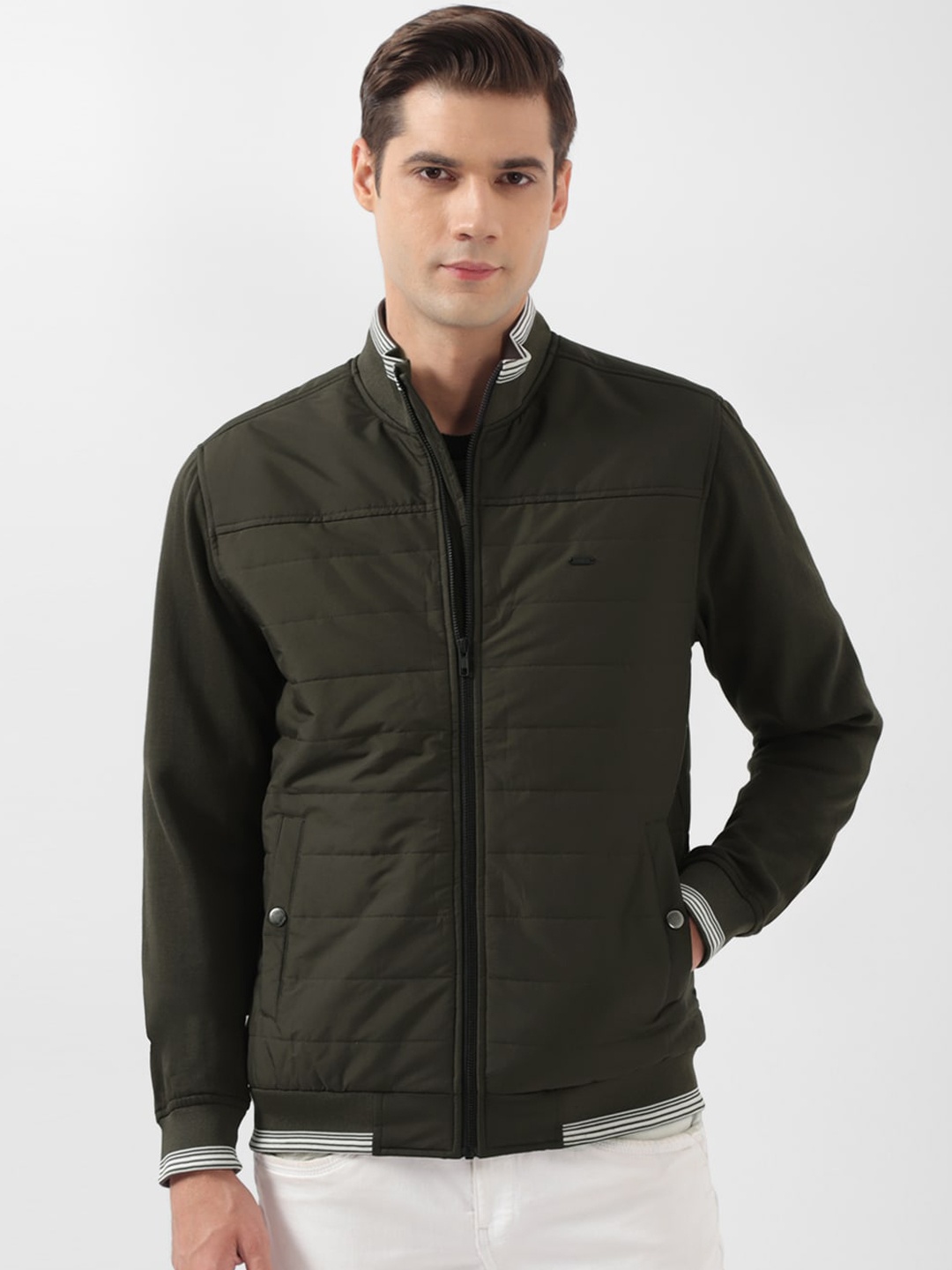 

Peter England Casuals Mock Collar Padded Jacket, Green