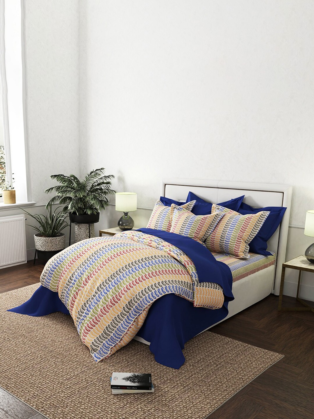

By Adab Cream Printed Egyptian Cotton Double King Duvet Cover & 2 Pieces Pillow Covers