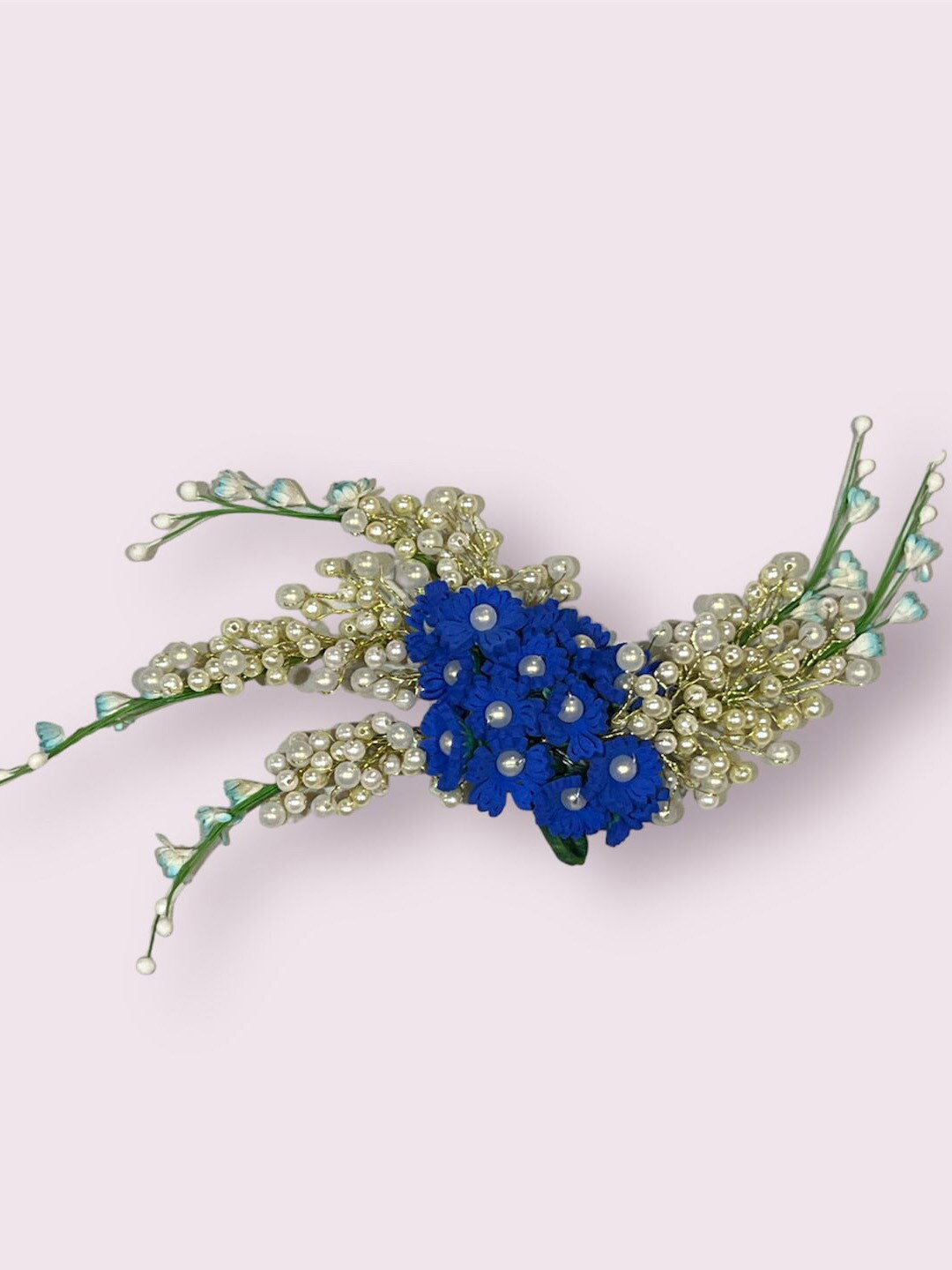 

VAGHBHATT Floral Beaded Bridal Hair Veni, Gold