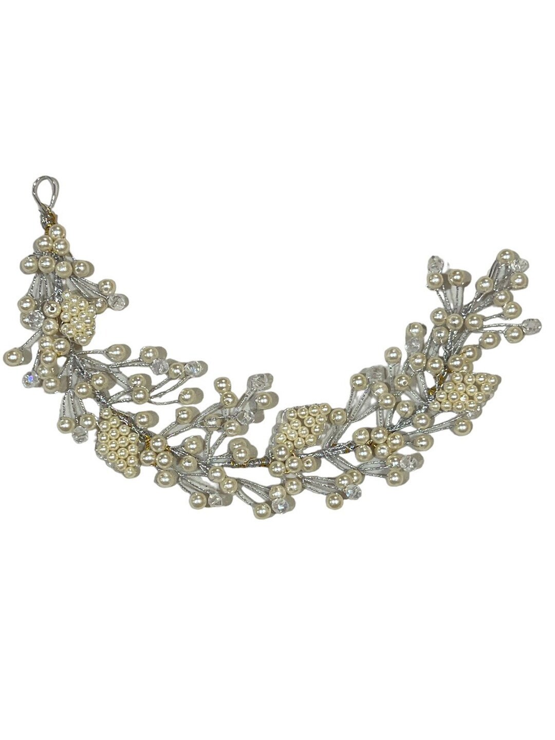 

VAGHBHATT Floral Beaded Bridal Hair Veni, Gold