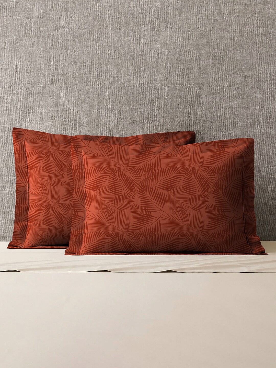 

MYTRIDENT Red 2 Pieces Printed Pure Cotton Rectangle Pillow Covers