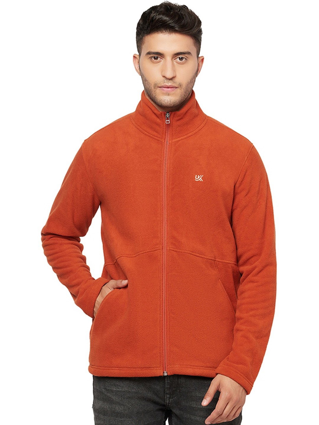 

URKNIT Lightweight Fleece Sporty Jacket, Orange