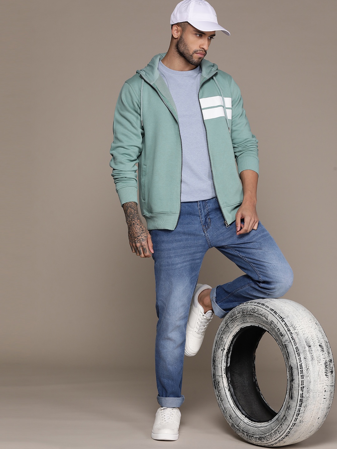 

The Roadster Lifestyle Co. Striped Hooded Sweatshirt, Blue