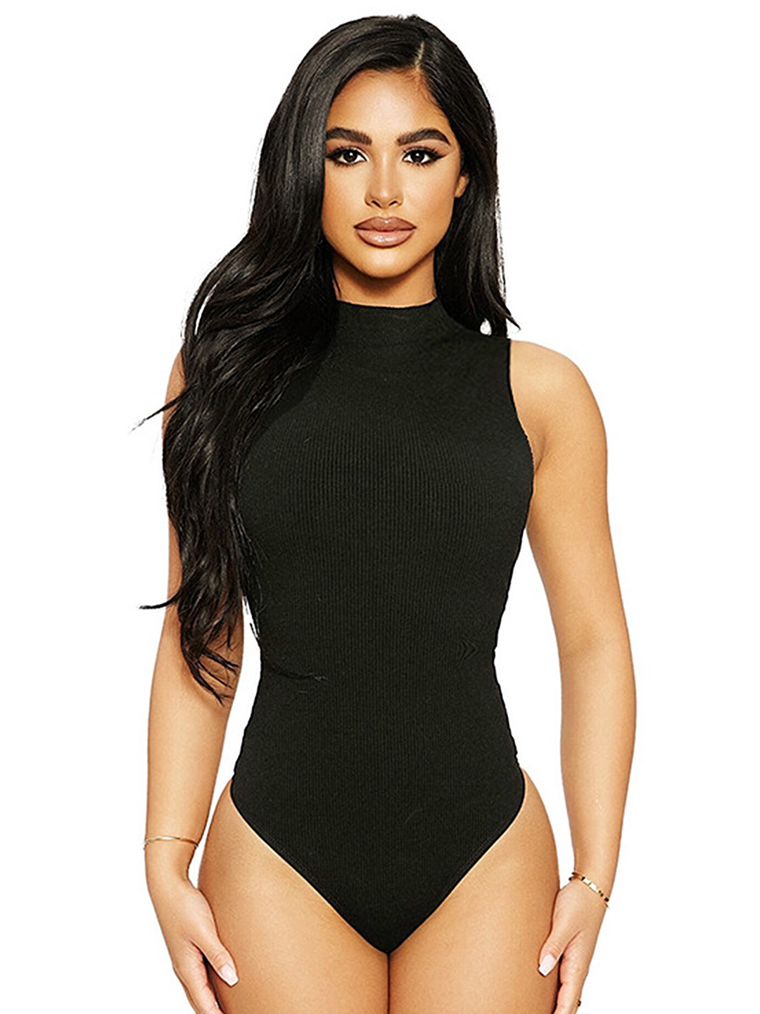 

LULU & SKY Seamless Sleeveless Bodysuit, Black