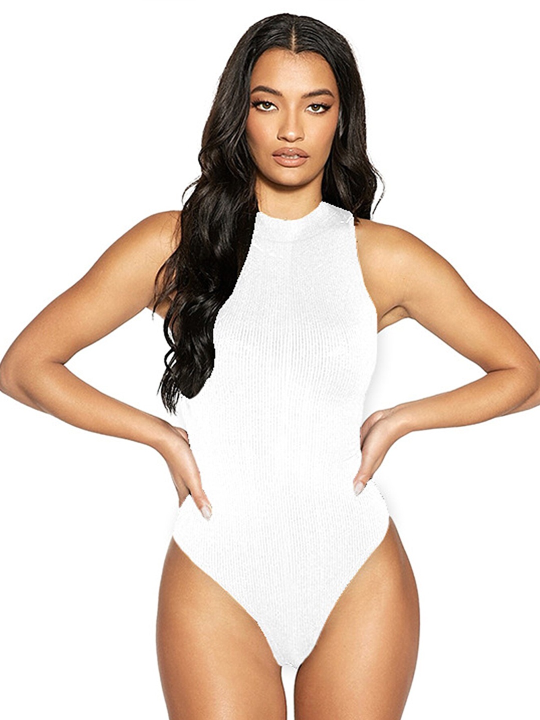 

LULU & SKY Sleeveless Bodysuit, White
