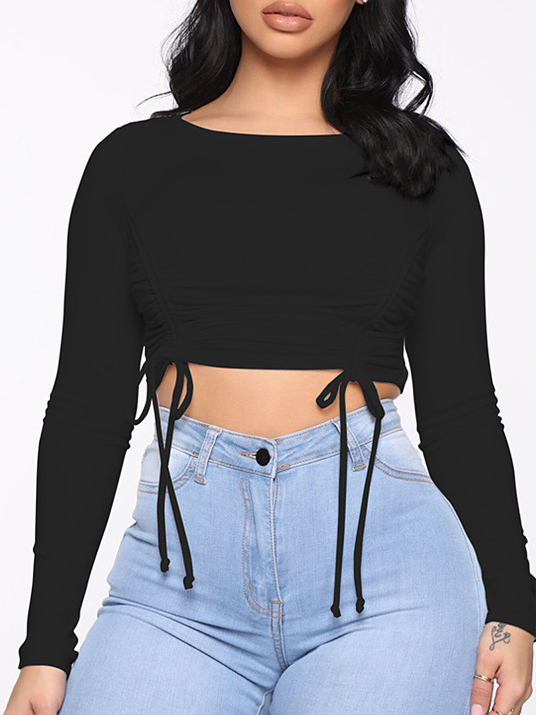 

LULU & SKY Cotton Crop Top, Black