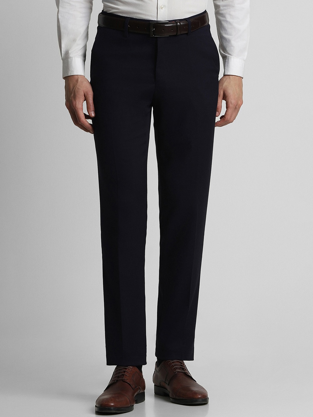 

Peter England Elite Men Slim Fit Formal Trousers, Navy blue