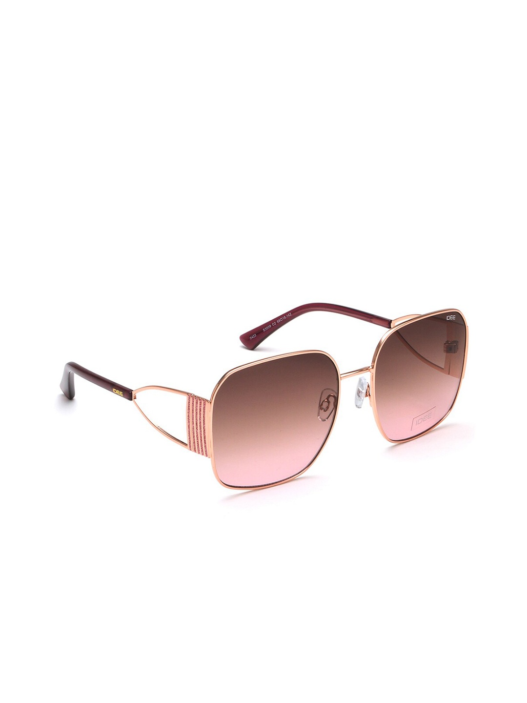 

IDEE Women Square Sunglasses with UV Protected Lens IDS3009C2SG, Pink