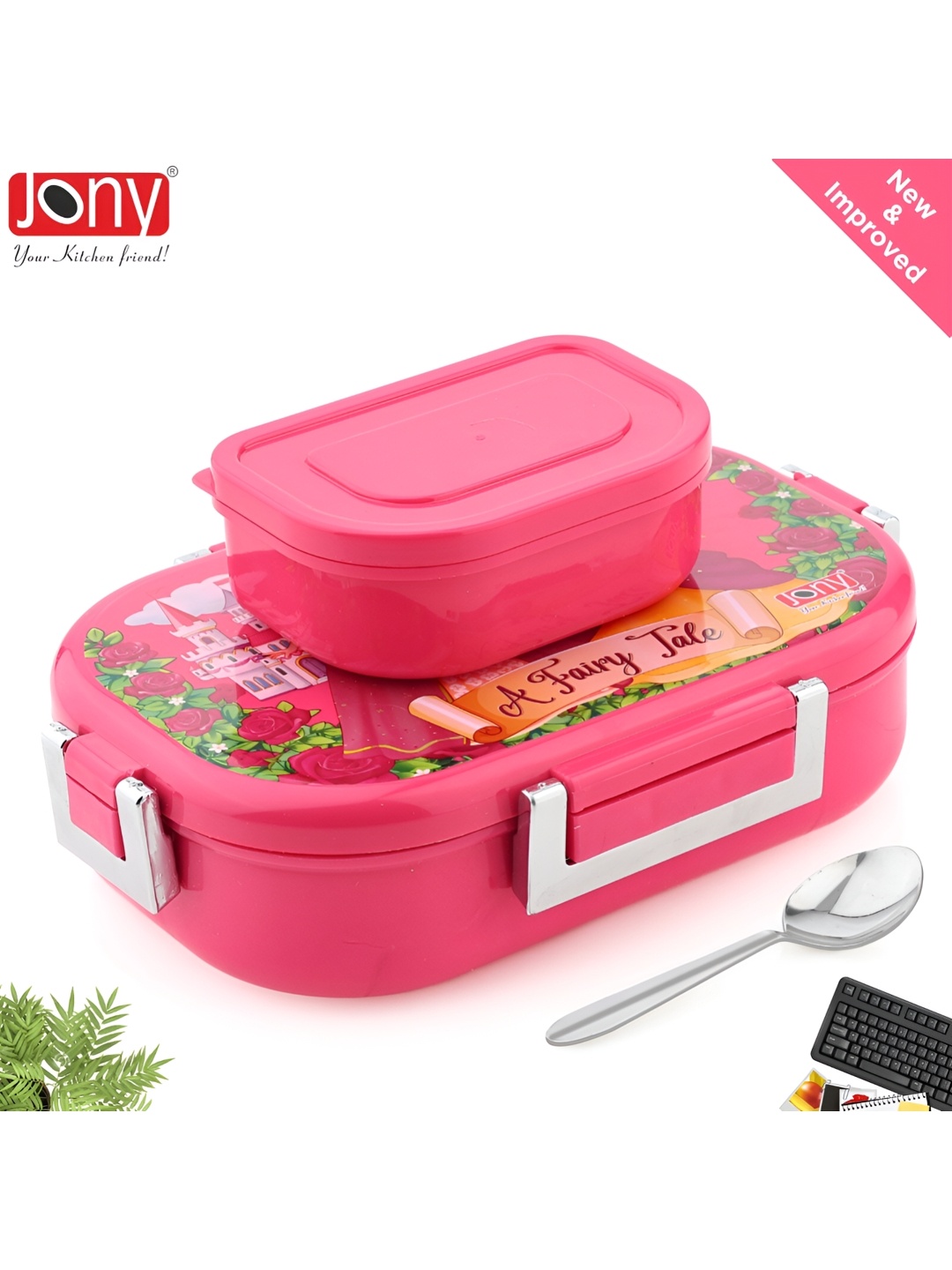 

Speack Pink Stainless Steel Dishwasher Safe Lunch Box 900 ml