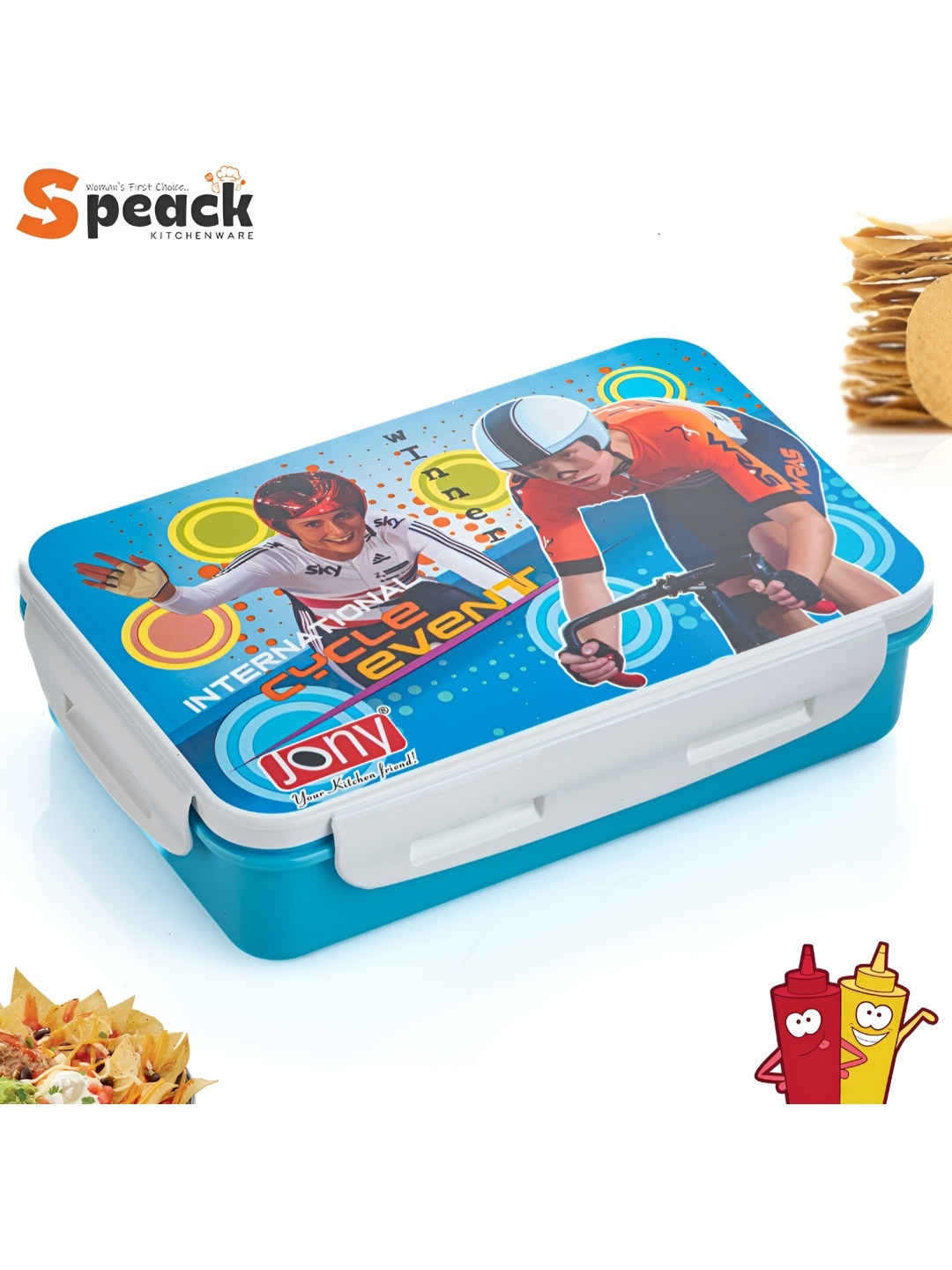 

Speack Blue & White Dishwasher Safe Lunch Box 800 ml