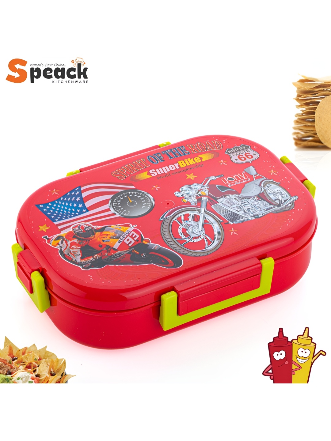 

Speack Red Dishwasher Safe Lunch Box 900 ml