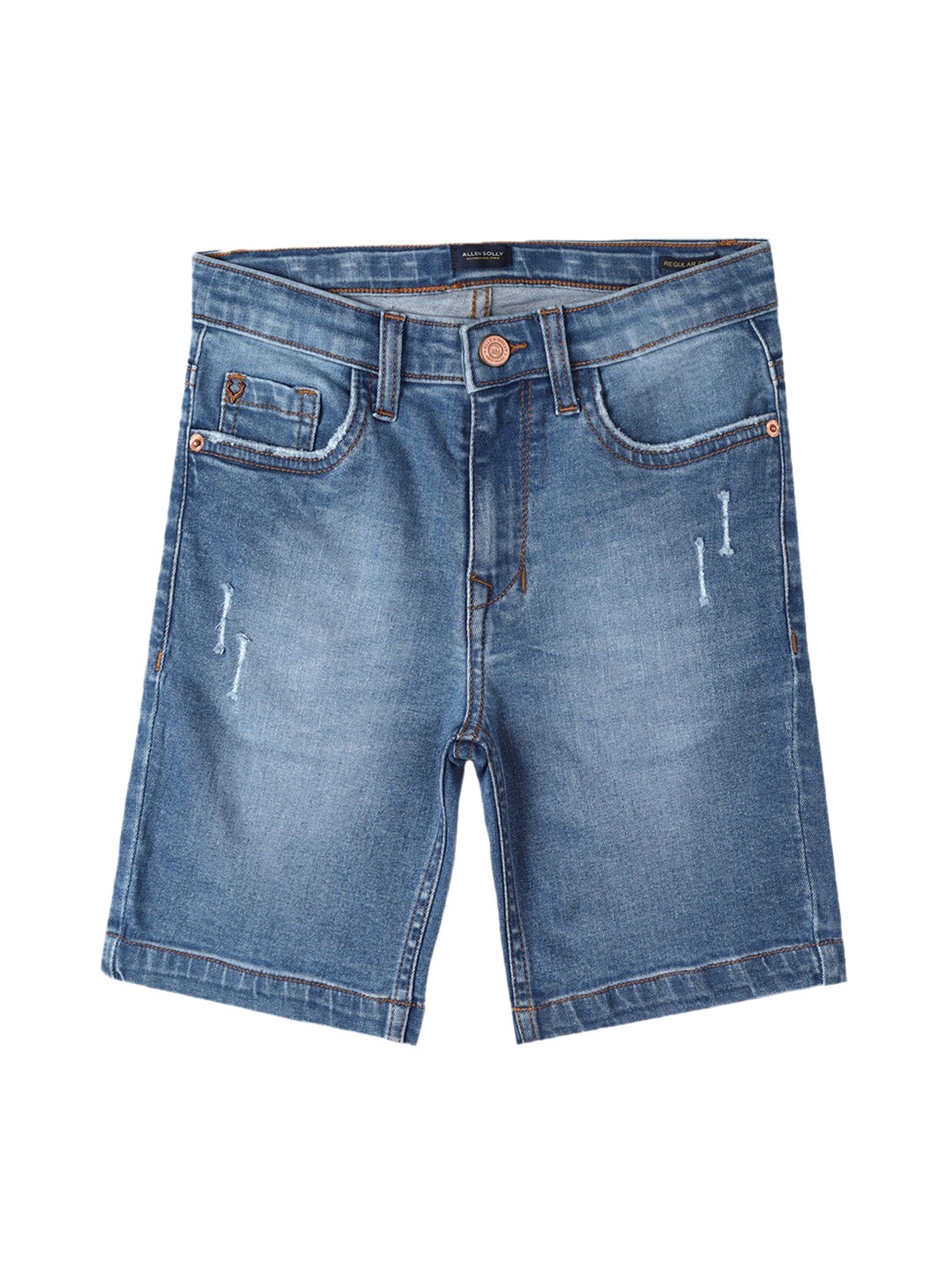

Allen Solly Junior Boys Mid-Rise Washed Denim Shorts, Blue